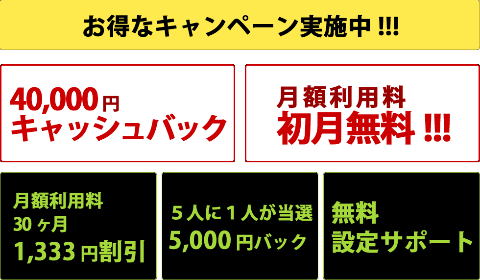 お得なキャンペーン実施中｜NURO光